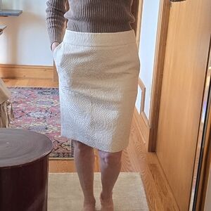 LOFT Blush Textured Mid-Rise Pencil Mini Skirt | 0